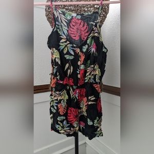 Tropical Romper with Decorative Buttons